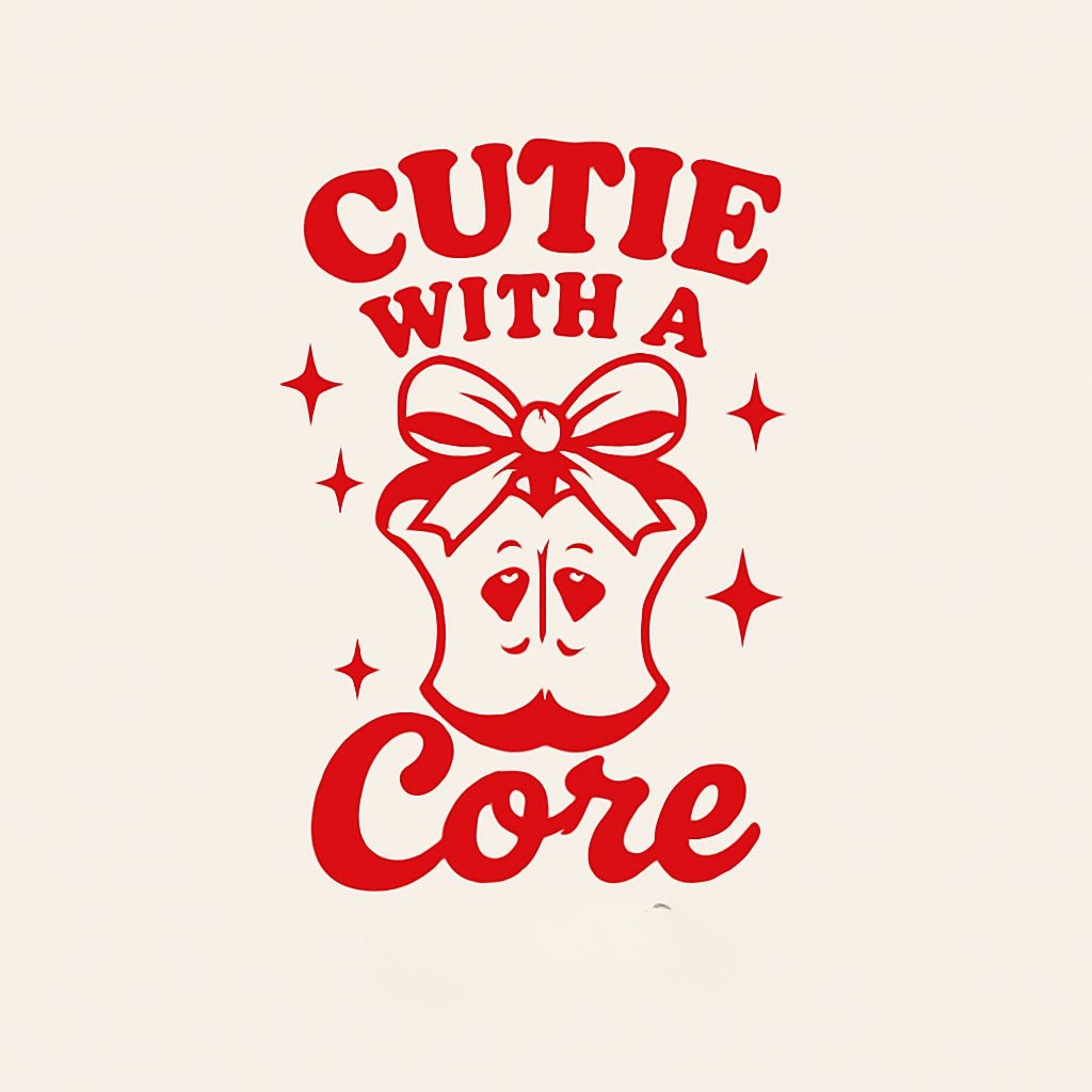 Cute Red Apple Character with Bow T-shirt
