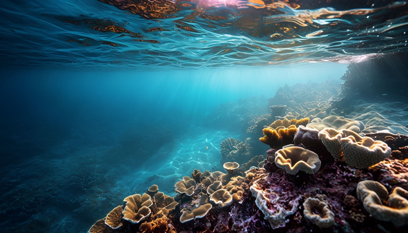 Serene Underwater Coral Reef Photography Virtual Background