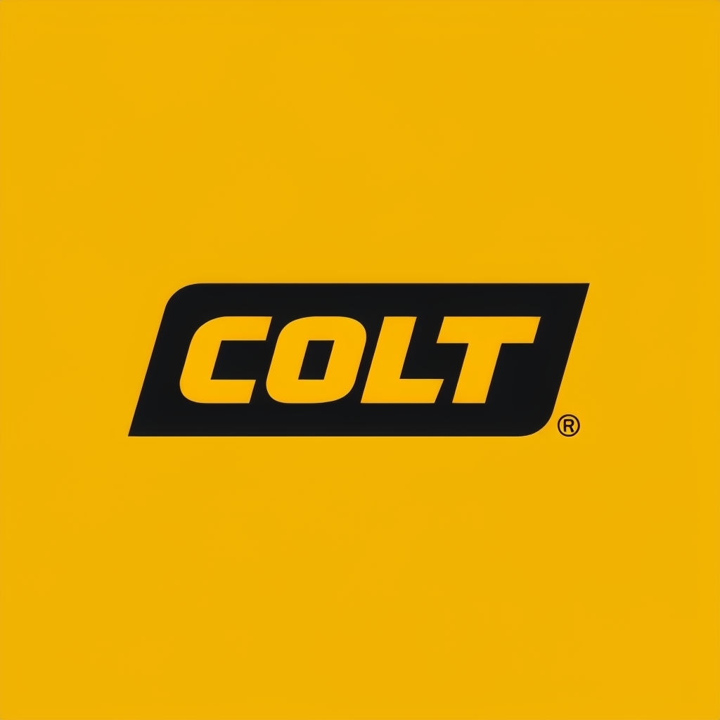 Bold Minimalist COLT Logo on Vibrant Yellow Background Logo