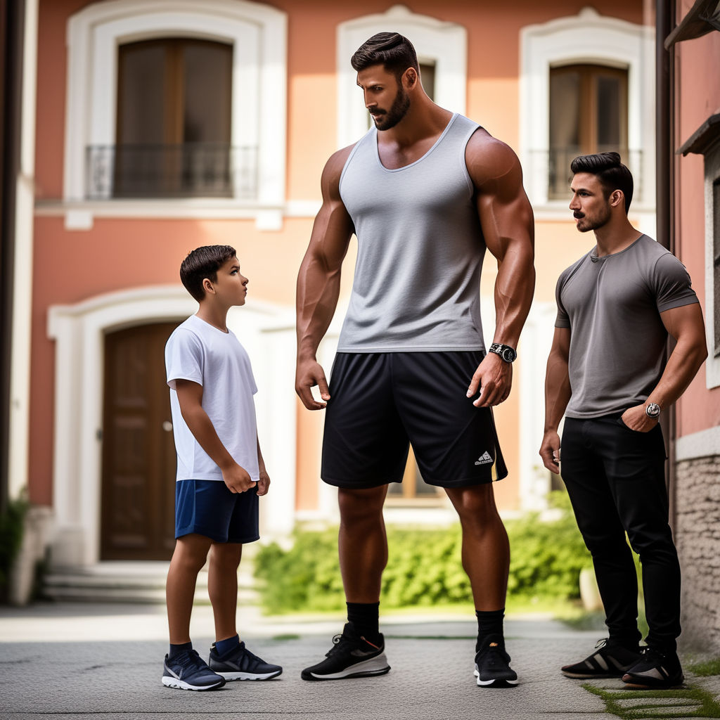 vibrant color photo of several normal-sized naked navy men admiring a  gargantuan naked 19-year-old 9-foot-tall taller muscle-titan-shaped beefy  giant muscle cop and worshiping his big muscles