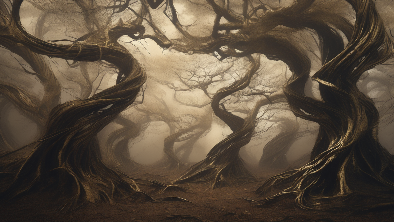 Wind-tossed trees in a forest by Srini Atmos - Playground