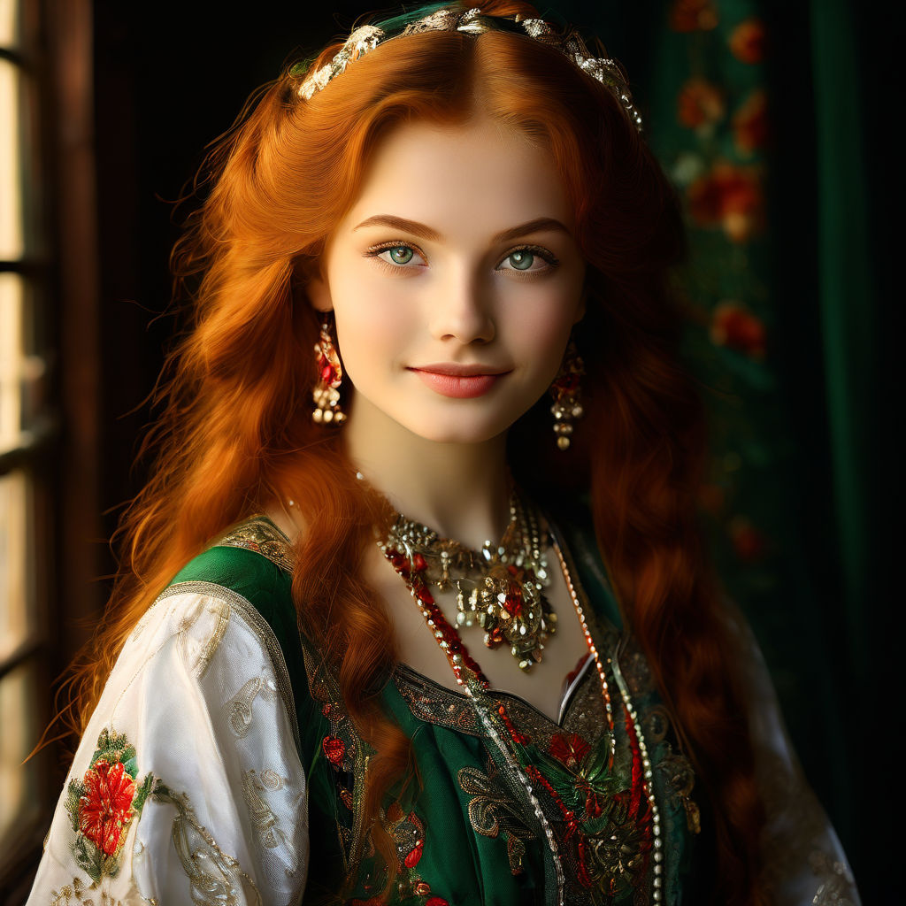 Beautiful redhead Russian princess