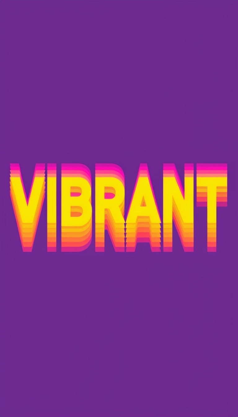Vibrant 3D Text Design on Purple Background Phone Case Cover