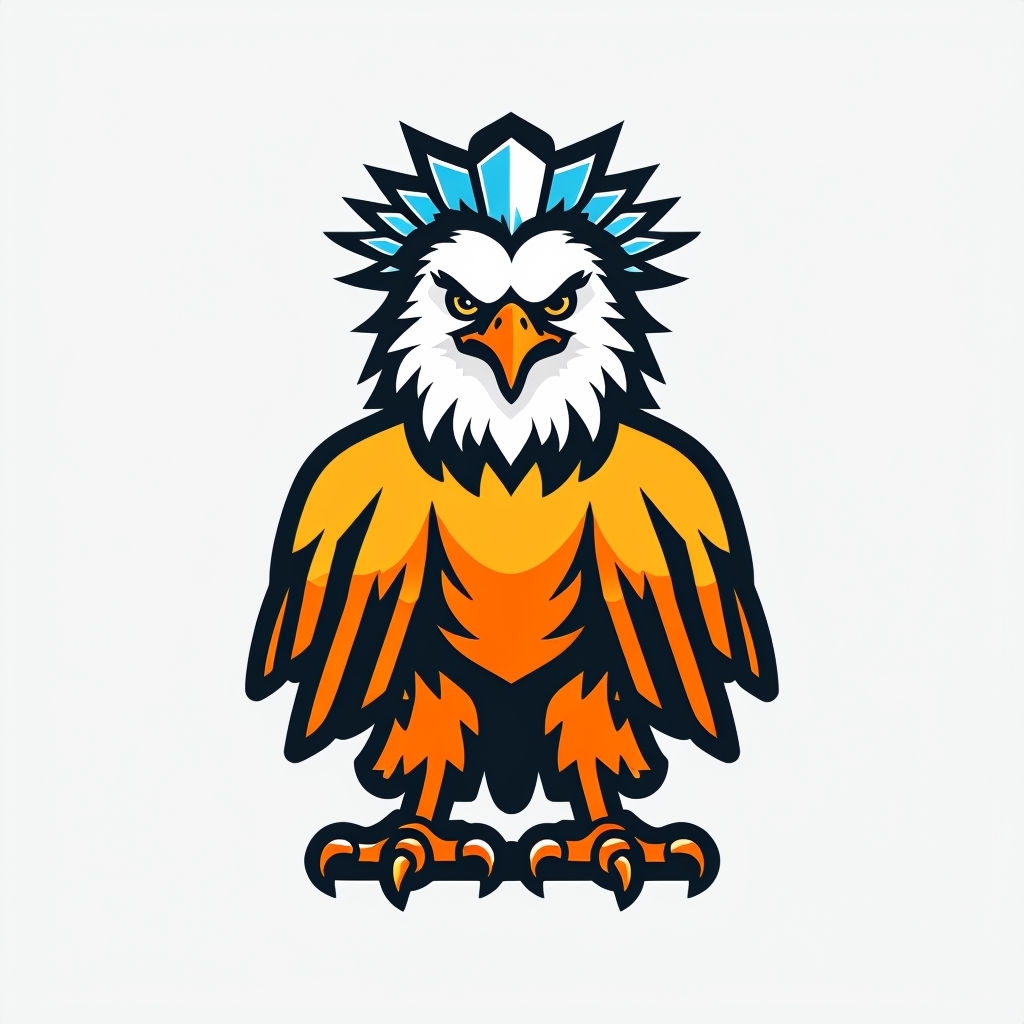 Bold Eagle Icon Design with Colorful Features Sticker