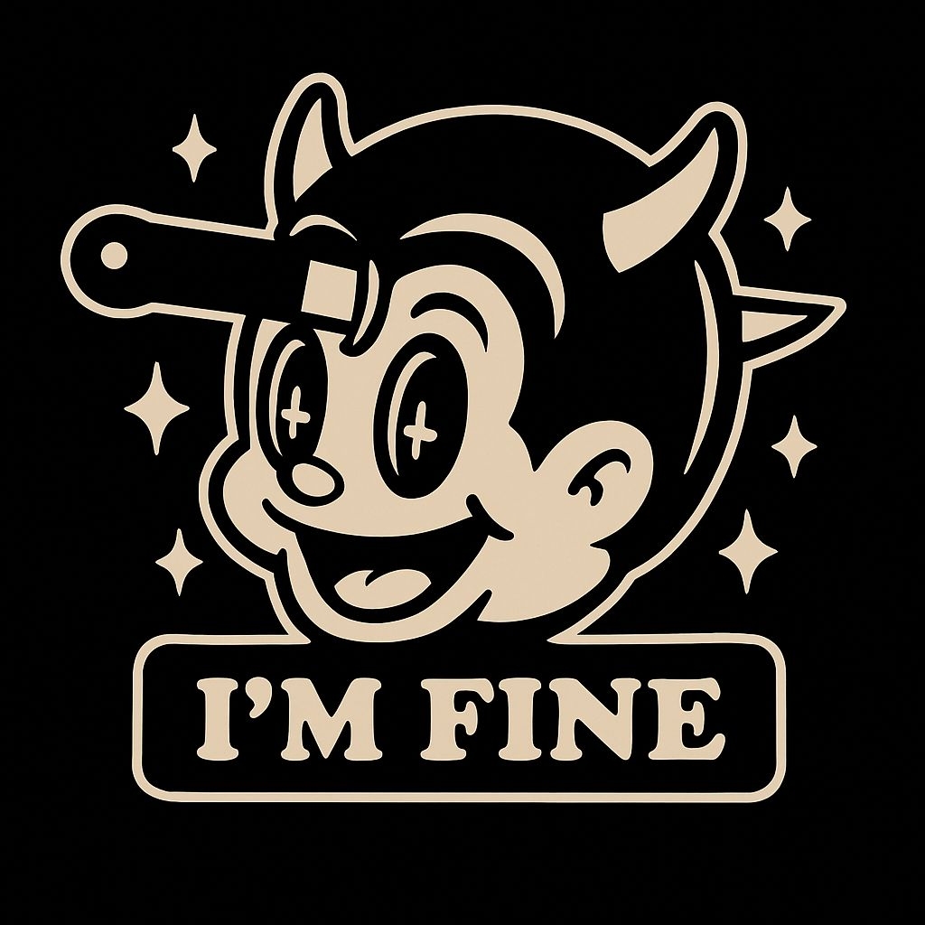 Playful Retro Cartoon Demon Character Illustration Sticker