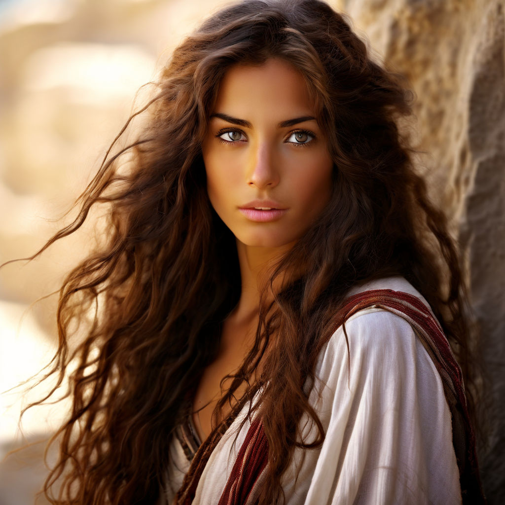 A very beautiful Philistine woman with long hair who represe... by ...