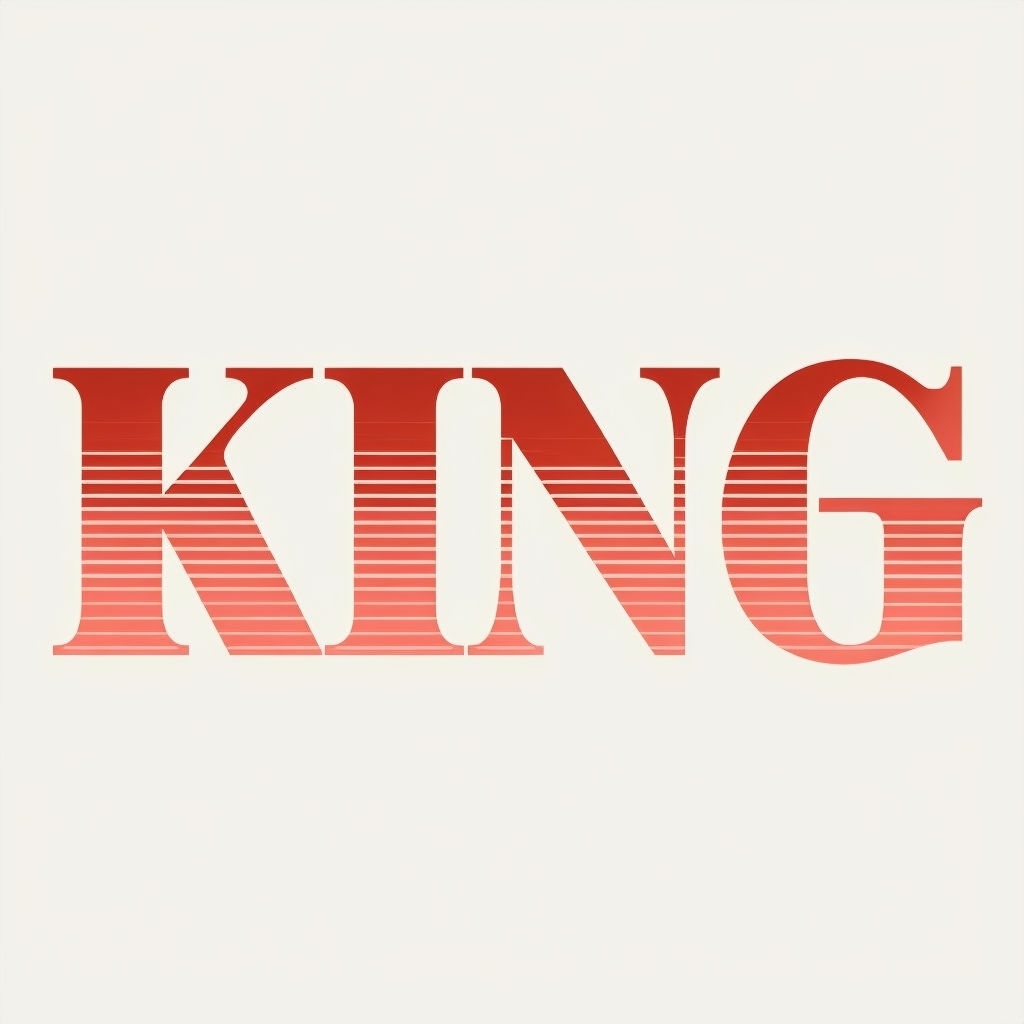 Bold Brick Red 'KING' Lettering Design on Ivory Background Mug