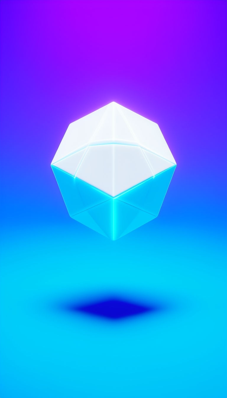 Futuristic Minimalist 3D Geometric Octahedron Mobile Wallpaper