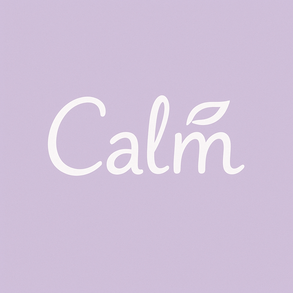 Minimalist Calm Logo Design with Leaf Accent in Lavender Background Logo