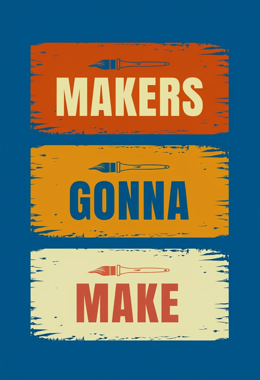 Makers Gonna Make Vintage Art Design Retro Poster