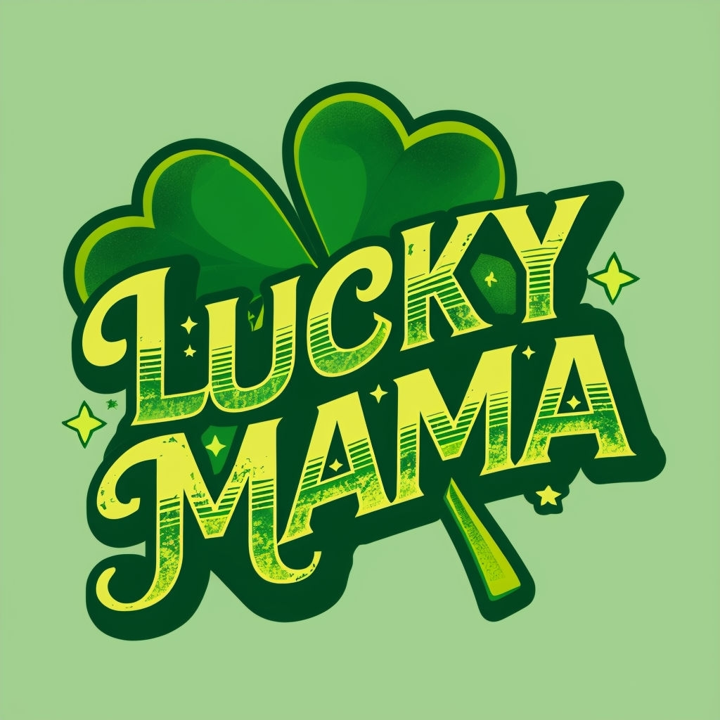 Playful Lucky Mama Shamrock Design T-Shirt