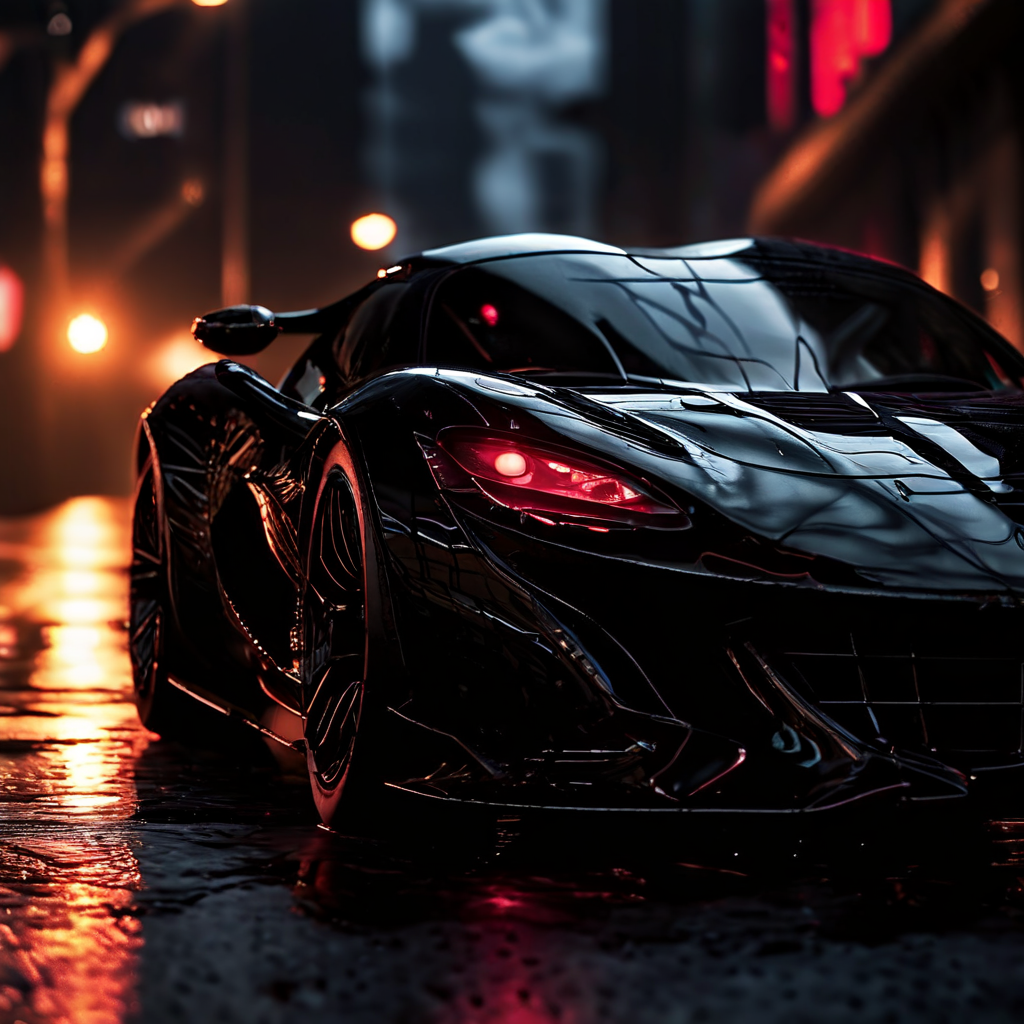 Sports car engulfed in dynamic black symbiote texture resemb... by ...