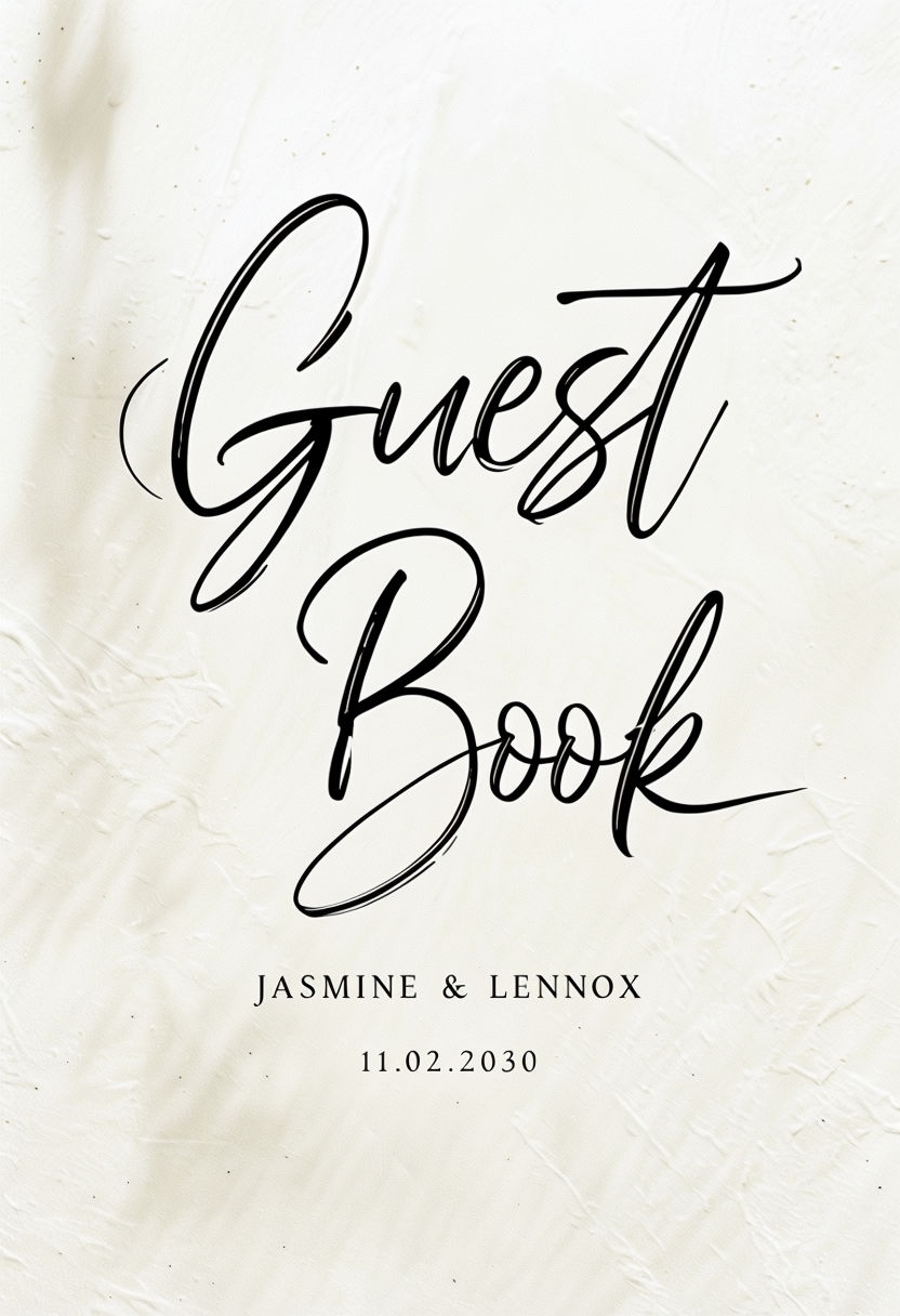 Elegant Guest Book Sign for Jasmine and Lennox Event Signs