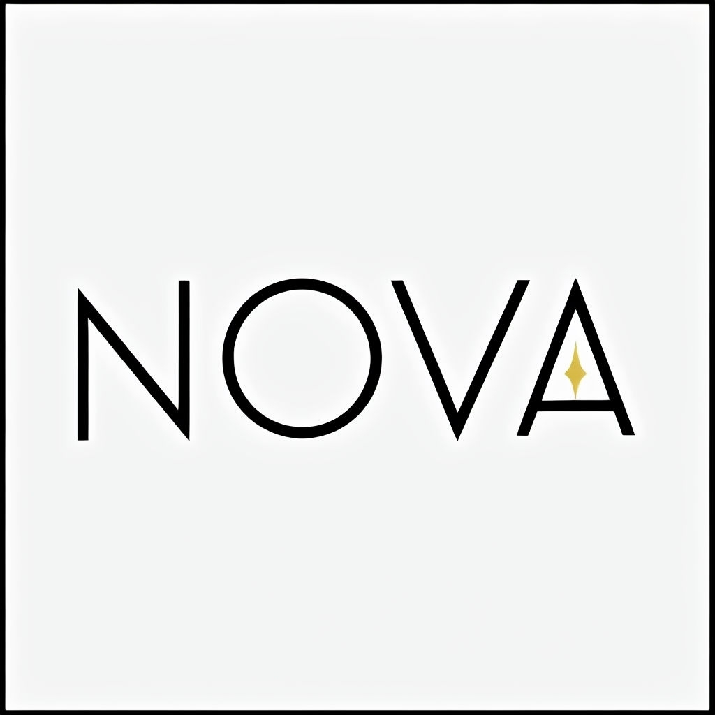 Elegant Minimalist NOVA Luxury Watch Brand Logo Design