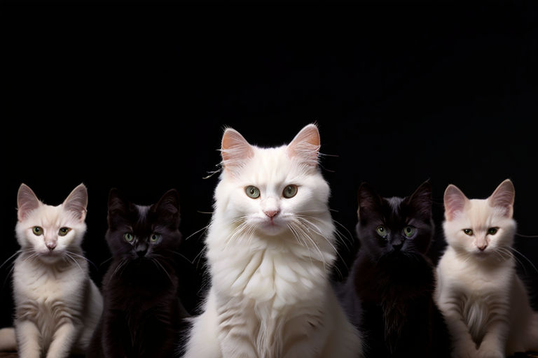 A stunning 4K high-quality image of a beautiful white cat st... by ...