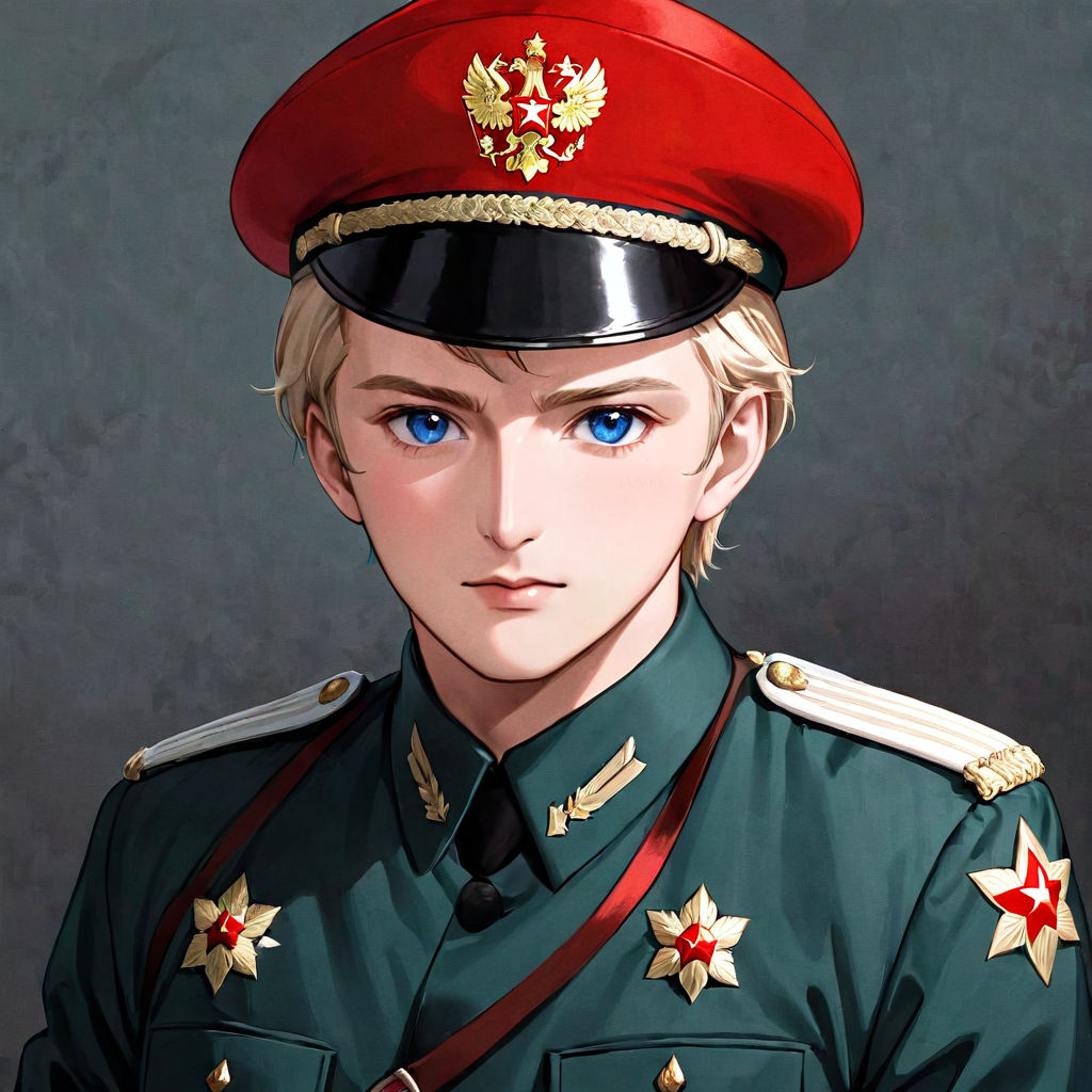 Soviet soldier anime girl