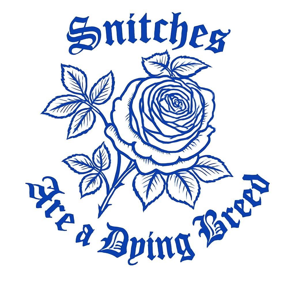 Intricate Blue Rose with Snitches Are a Dying Brew T-Shirt