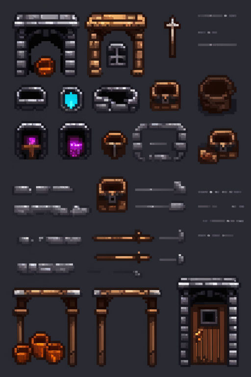 2d art game ui for rpg dungeon crawler game by Florencia Elizabeth ...