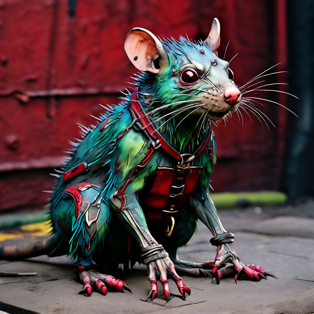 Full-body side view of a rabid rat by Dough Nut - Playground