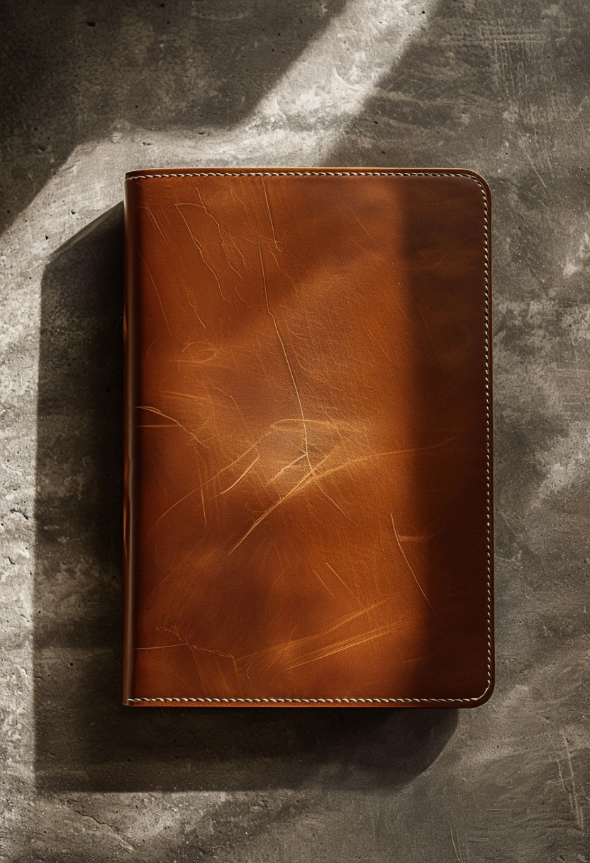 Elegant Brown Leather Journal Photorealistic Mockup