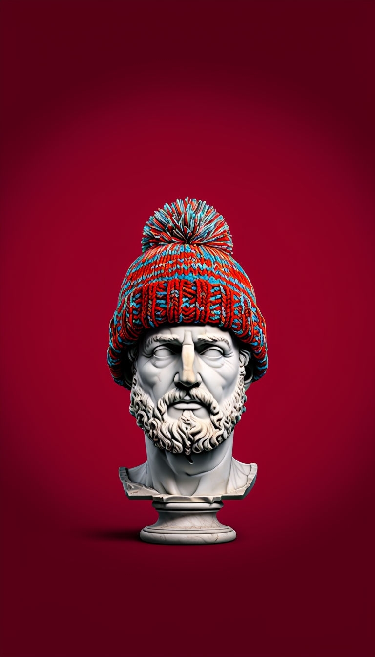 Roman Emperor Bust with Knit Beanie Humorous Phone Case Cover