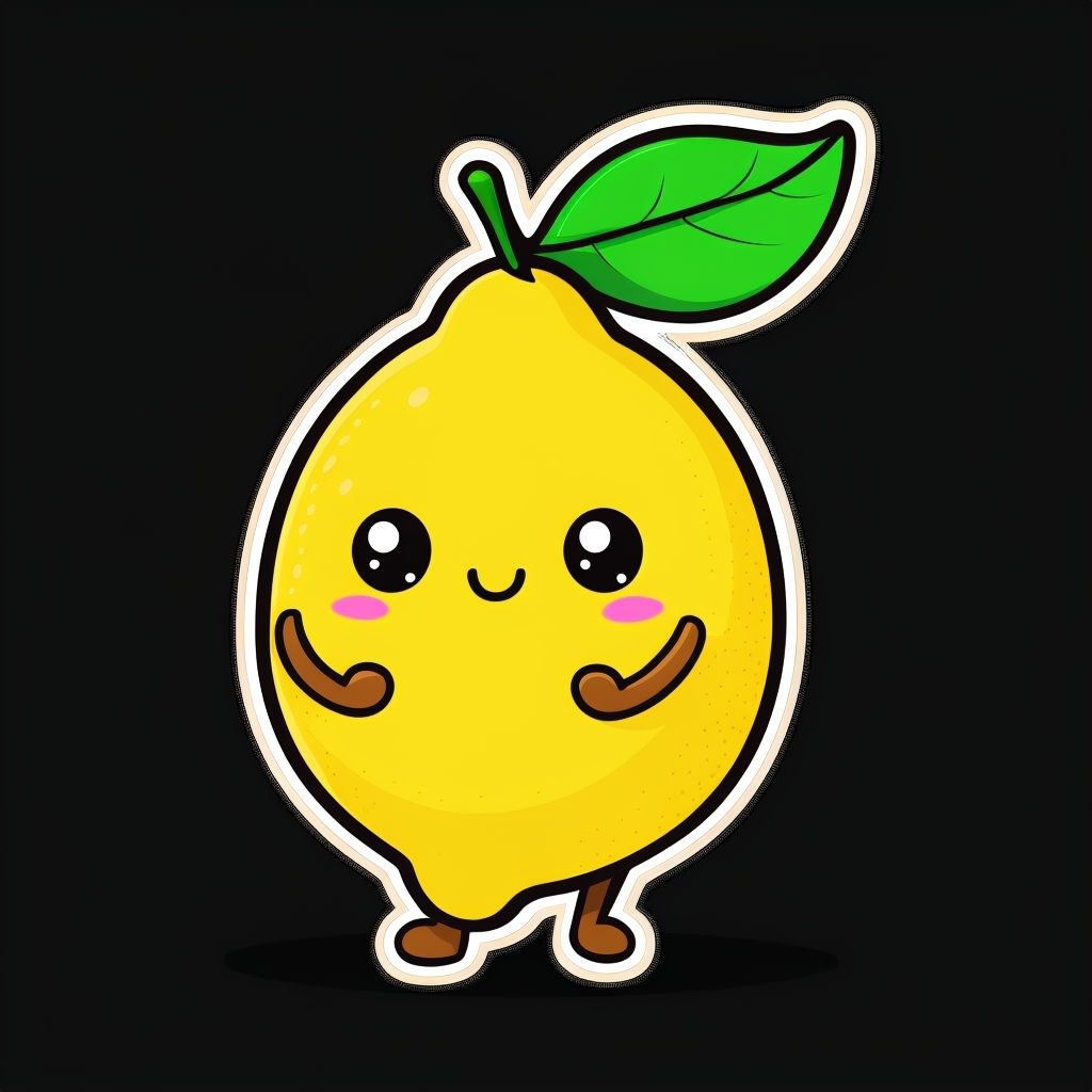 Cute Cartoon Lemon Character Illustration T-Shirt