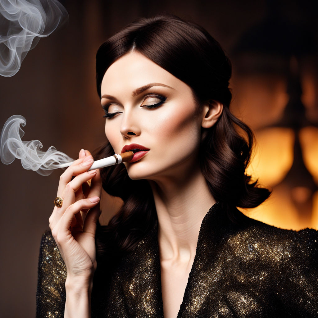 Sophie Ellis-Bextor smoking a cigar by Babrak Oberma - Playground