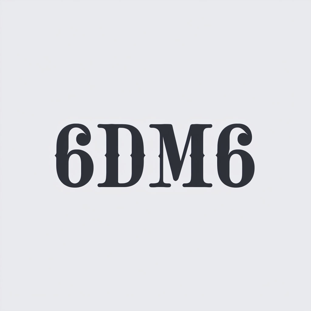 Modern Minimalist 6DM6 Logo Design on Light Gray Background Logo