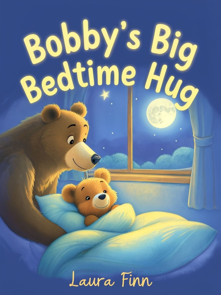 Bobby's Big Bedtime Hug Cozy Children's Book Cover Design