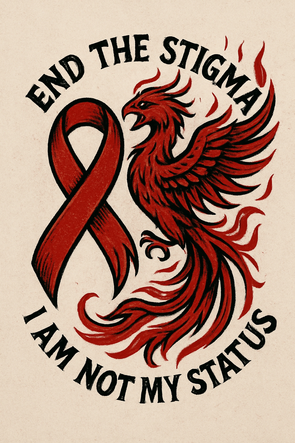 Empowering Vintage Phoenix and Awareness Ribbon T-Shirt
