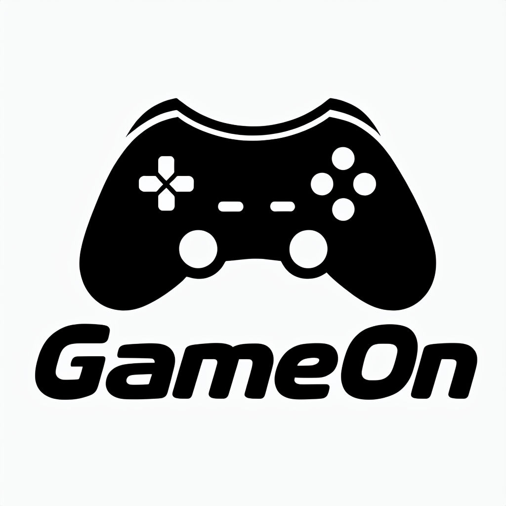 Minimalist Black Game Controller Logo for Gaming Enthusiasts