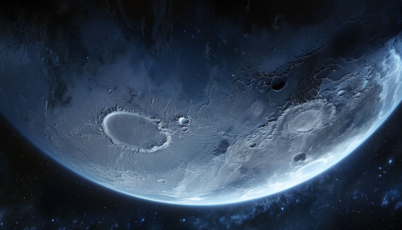 Celestial Body Detailed Surface in Vast Space Background Virtual Backgrounds