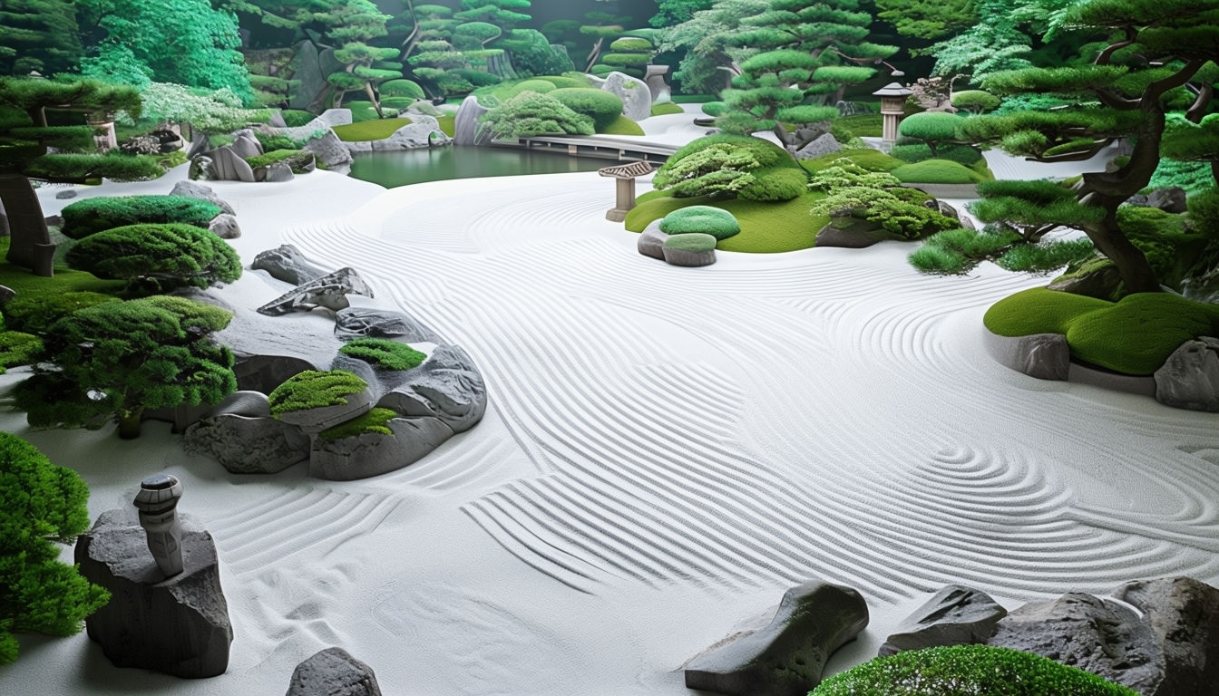 Tranquil Traditional Japanese Garden Virtual Background