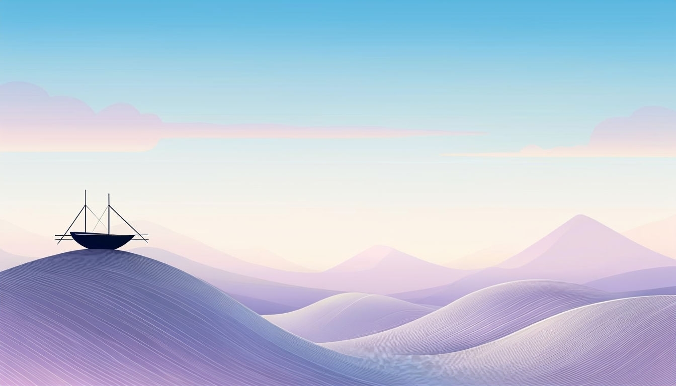 Tranquil Minimalist Landscape Digital Artwork Background