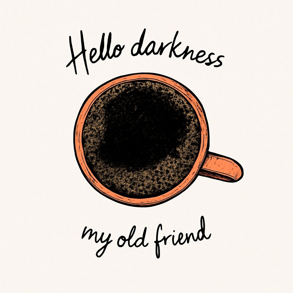 Minimalist Orange Coffee Cup with Handwritten Text Sticker