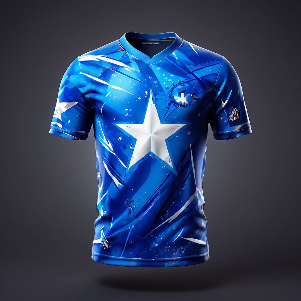 Make me a designed football shirt that made of Somalia flag by Ayan ...