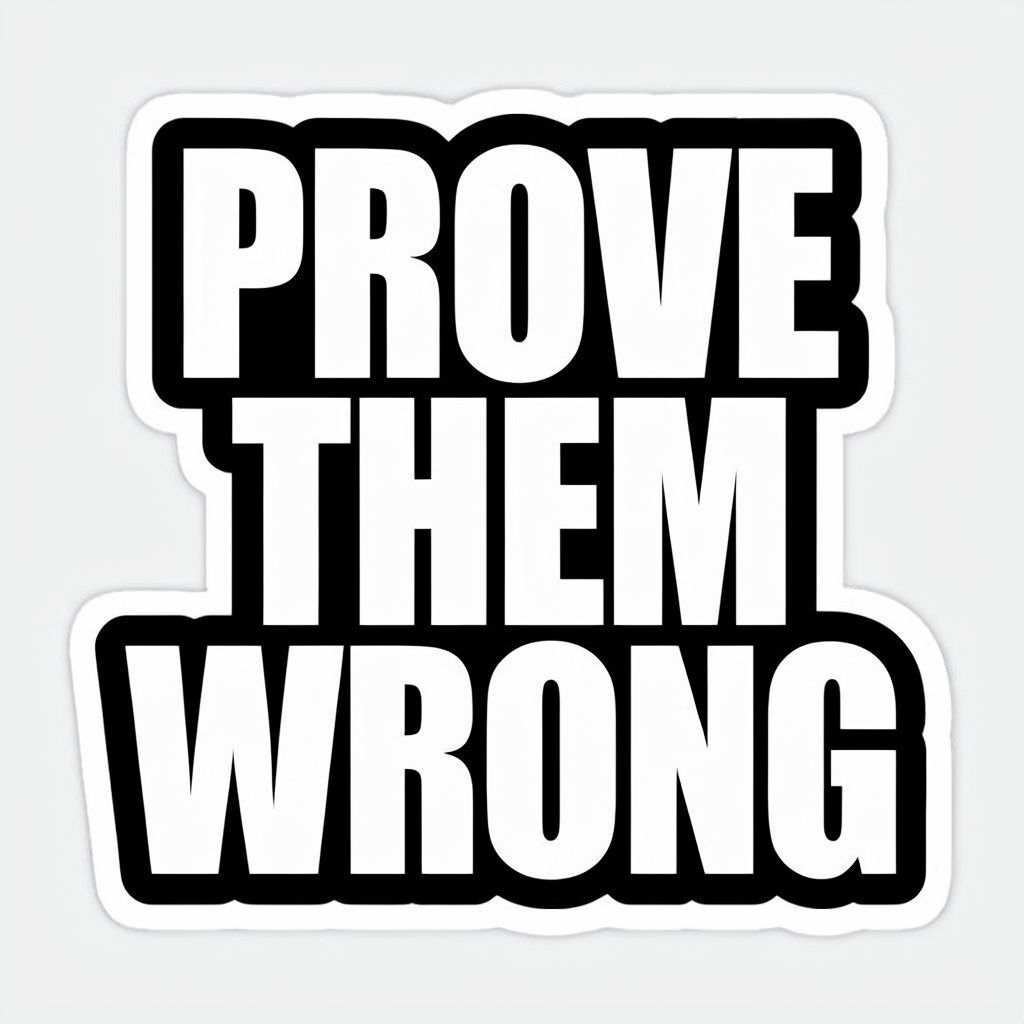 Prove Them Wrong Bold Motivational Text Sticker