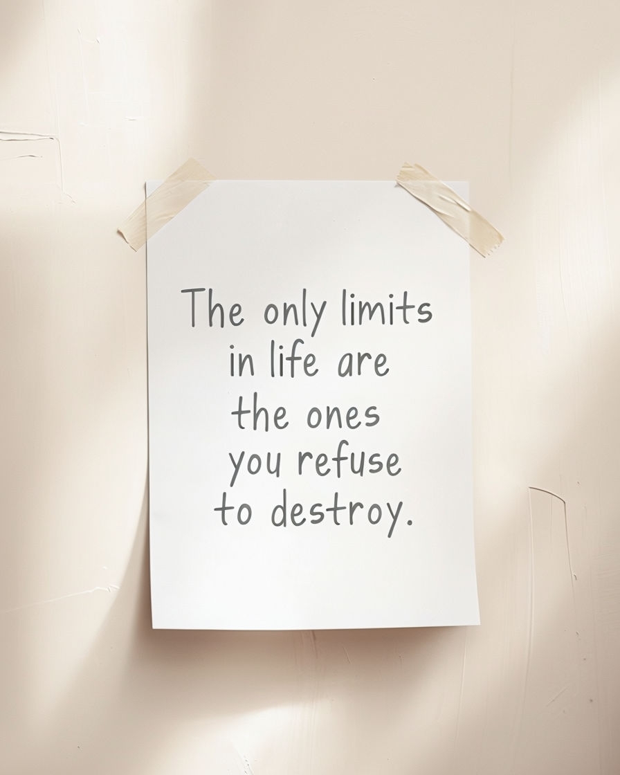 Inspirational Quote Note on Elegant Beige Wall Social Media Post