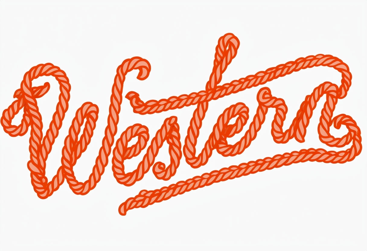 Vibrant Handwritten Western Text Design T-Shirt