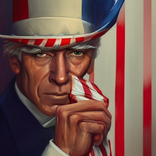 Portrait of Uncle Sam with an American flag by Clarence Alford - Playground