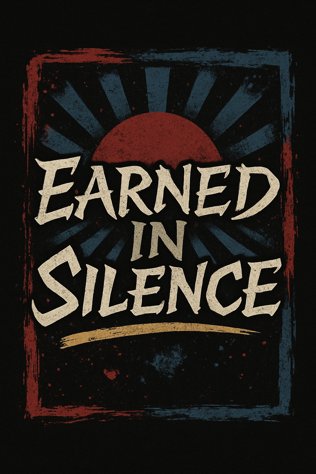 Earned in Silence Vintage Grunge Typography T-Shirt