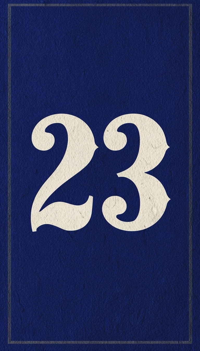 Vintage Bold '23' Typography Design on Navy Blue Phone Case Cover