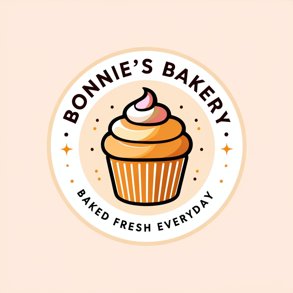 Minimalist Cupcake Logo Design for Bonnie's Bakery