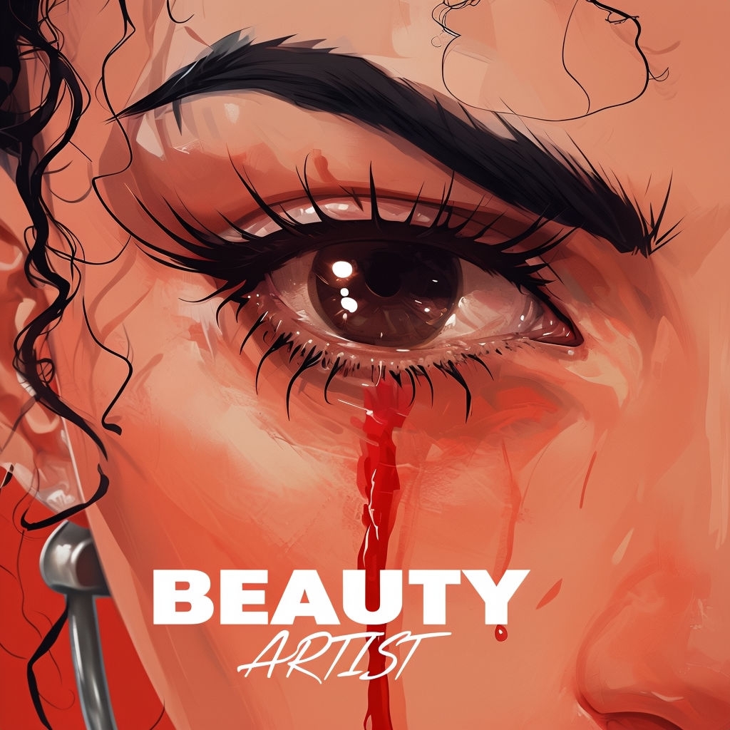 Intense Anime Eye Illustration with Dramatic Red Accent Spotify Album Cover