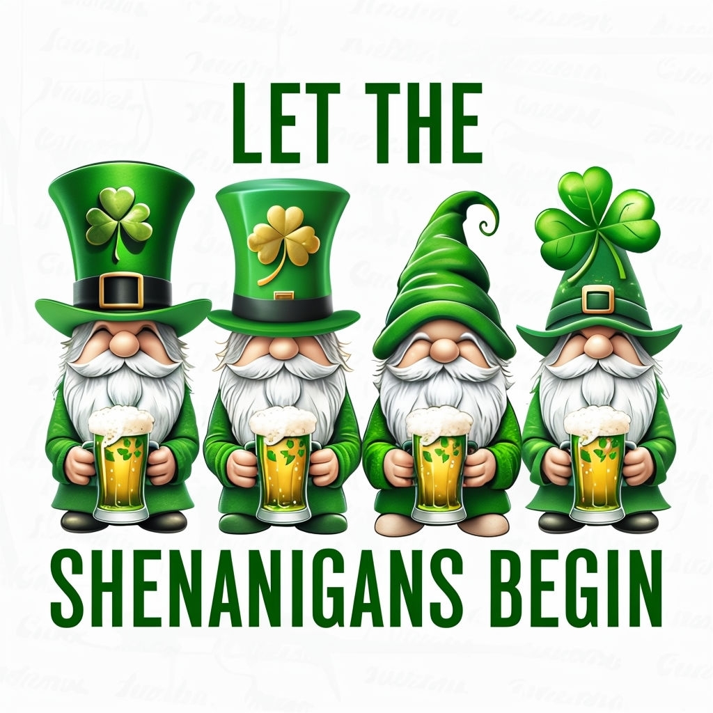 Festive Gnomes with Beer for St. Patrick's Day Celebration T-shirt