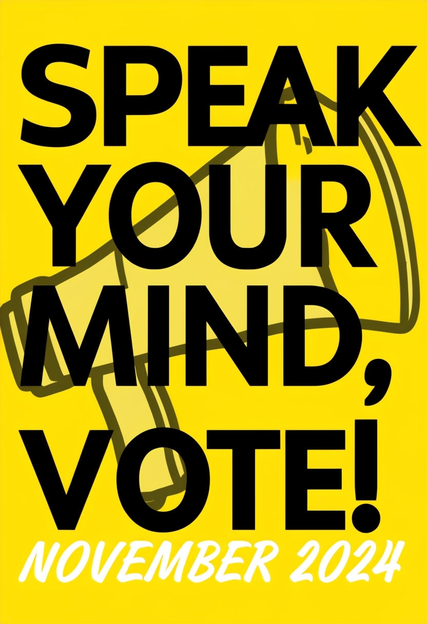 Energetic Speak Your Mind Vote Motivational Poster