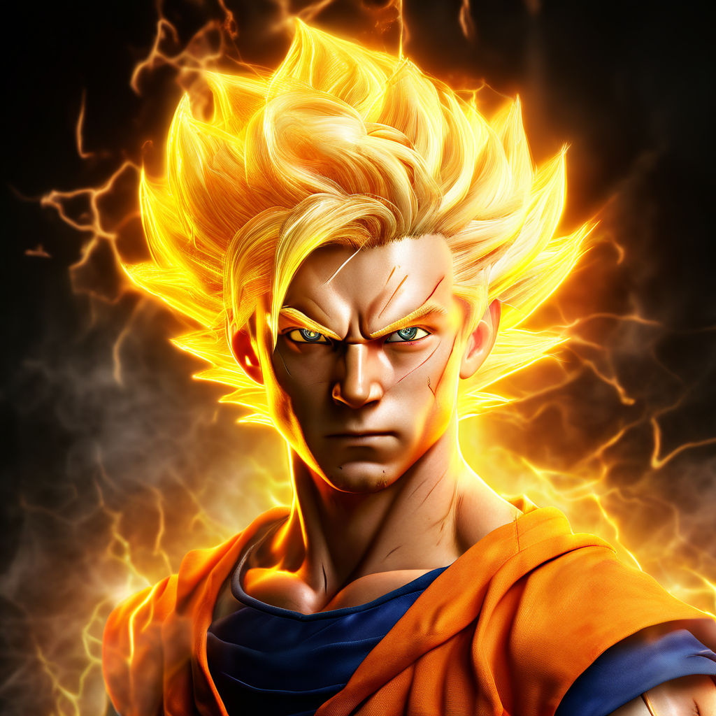 Create a realistic human alike goku head from dragon ball z ... by Masy ...