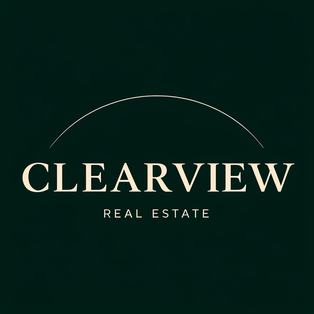 Elegant Clearview Real Estate Logo with Minimalist Design