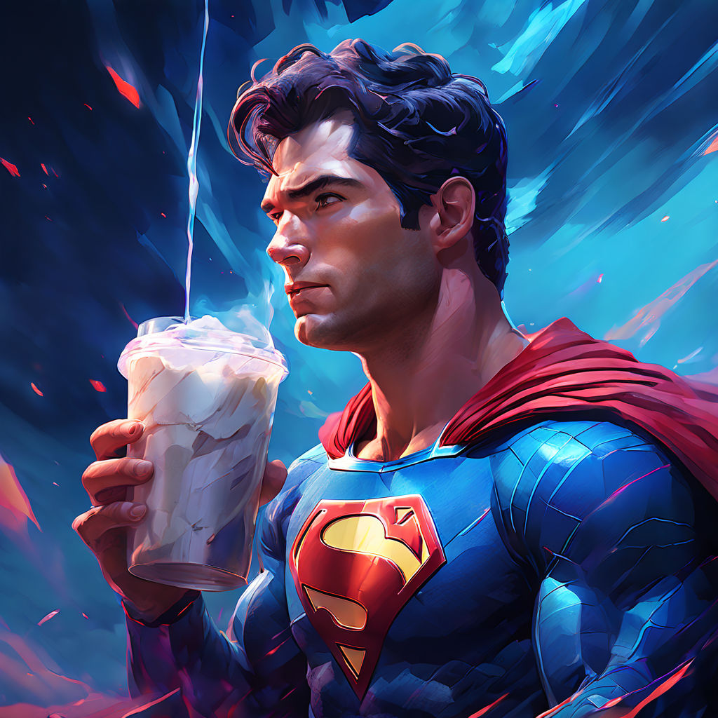 Superman drinking a Frappe with Shaked Cream by Sanando y Moviendo a ...