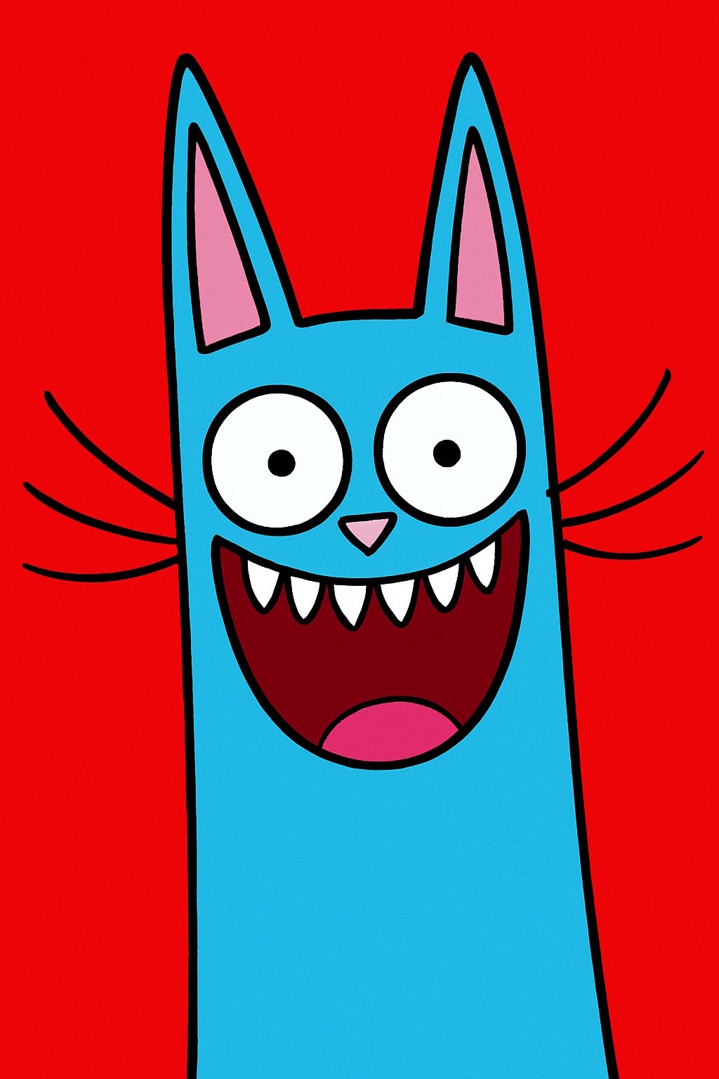 Whimsical Sky Blue Character with Cat-Like Features T-Shirt